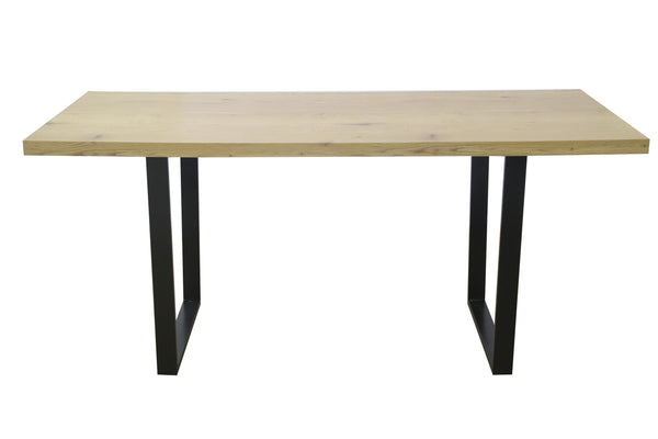 Wooden table, black metal legs