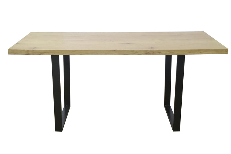 Table bois, pattes en métal noir