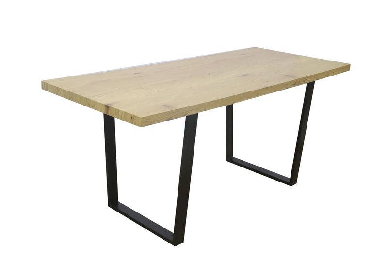 Wooden table, black metal legs