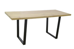 Wooden table, black metal legs