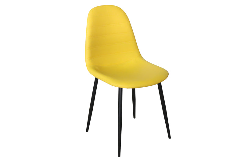 Yellow faux leather chair