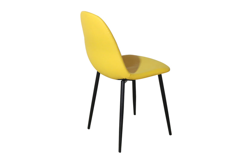 Yellow faux leather chair