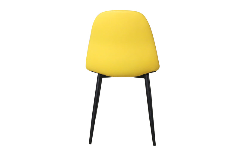 Yellow faux leather chair