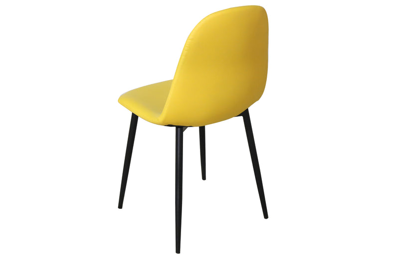 Yellow faux leather chair