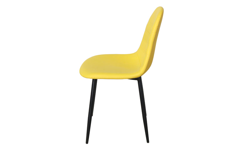 Yellow faux leather chair