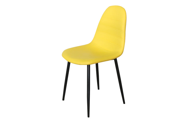 Yellow faux leather chair