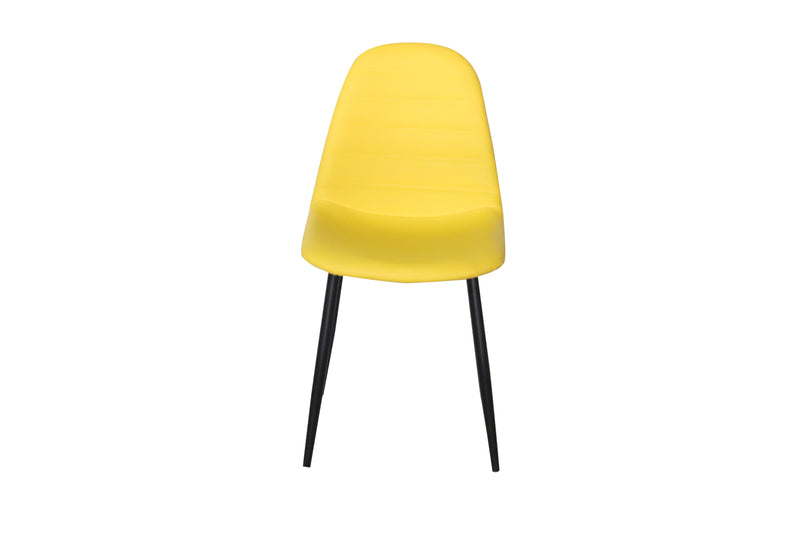 Yellow faux leather chair